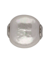 Perla Zindis salvaje blanca 18mm plateada