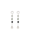 Pendientes largos con perla y cristal de murano Majorica, majorica long earrings with pearl and murano glass