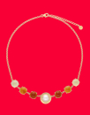 Collar de perlas Majorica y cristal de murano, majorica short necklace with pearl and murano glass