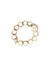 Pulsera de acero dorado con perla blanca Majorica, Majorica white pearl bracelet gold steel