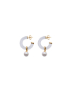 Pendientes de aro con cristal y perlas Majorica, cristal earrings with majorica pearls