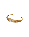 Openwork Etna medium bangle in gold-plated silver with white Majorica pearl