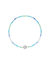 Rodhium silver Color Pop Sea necklace with gradient stones and white pearls | Majorica Pearls